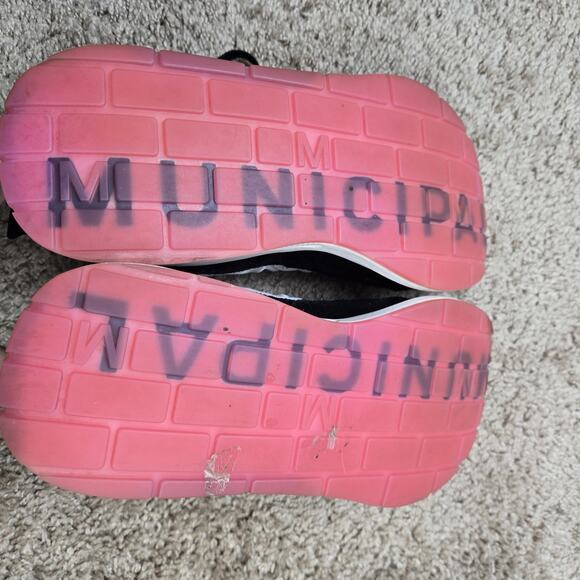 Municipal Women's Black White Magenta Suede Athletic Sneakers Size 8/8.5 - Picture 5 of 10